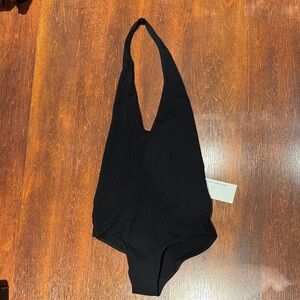 American Apparel Black Halter Neck Bodysuit